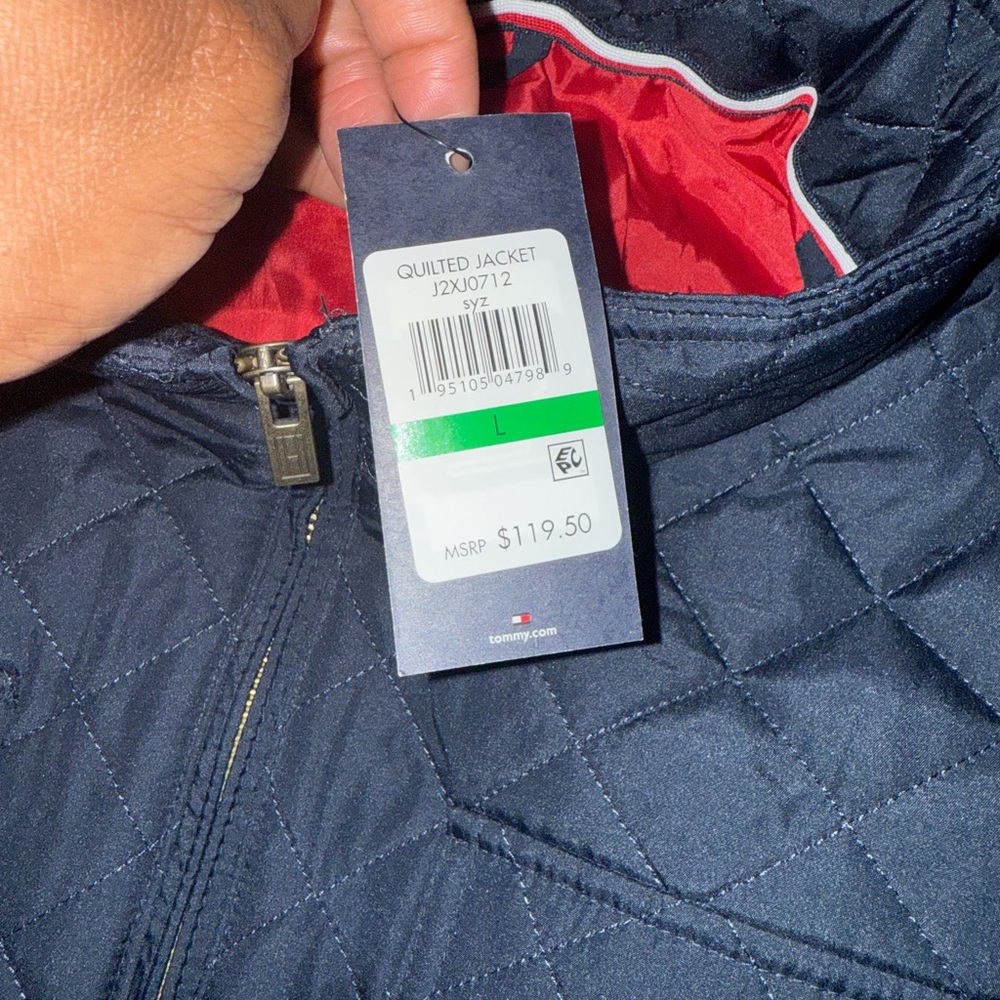 Tommy Hilfiger Navy and Red Quilted Jacket - Picture 5 of 10